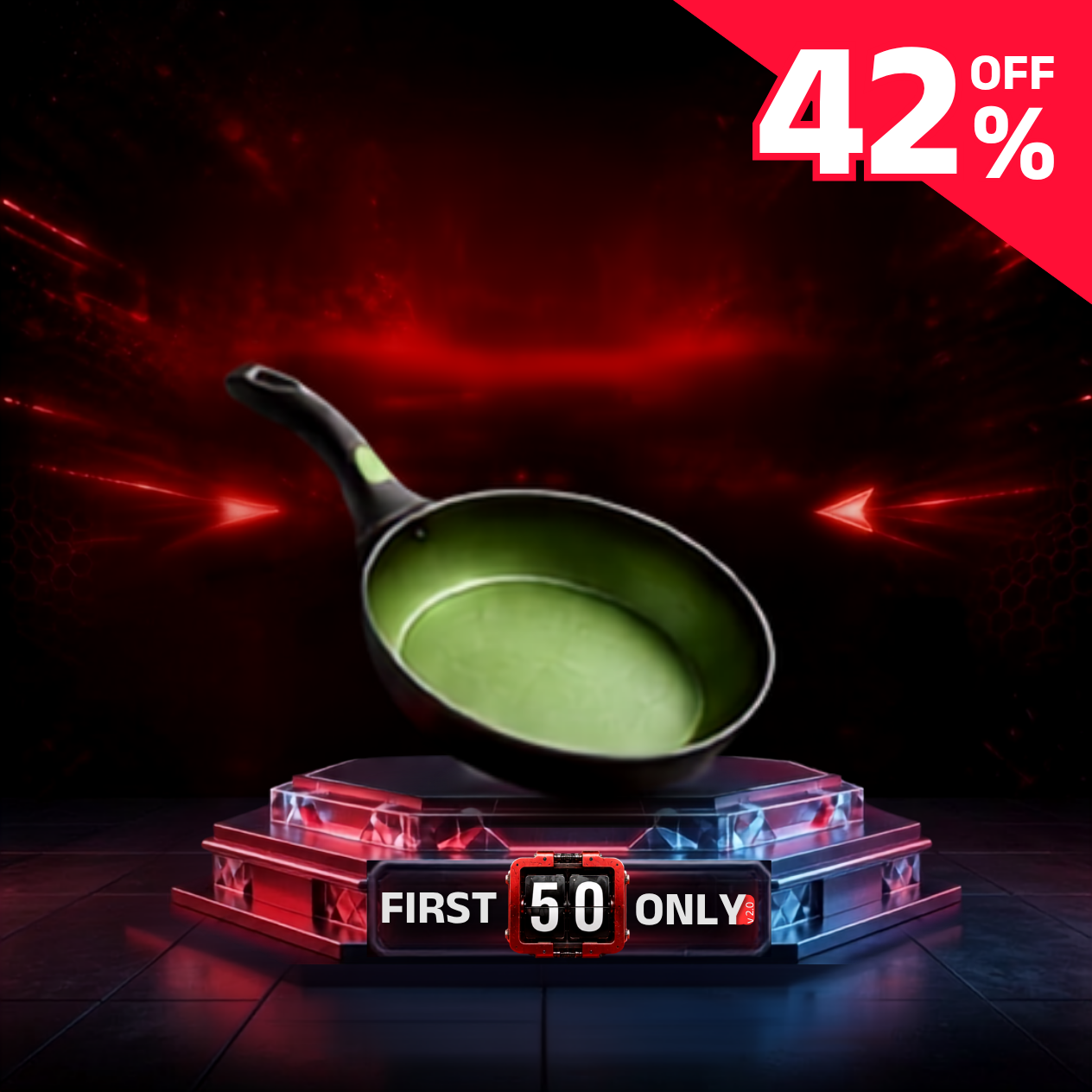 Amercook Avocado Aluminum Cookware Non-Stick Frying Pan
