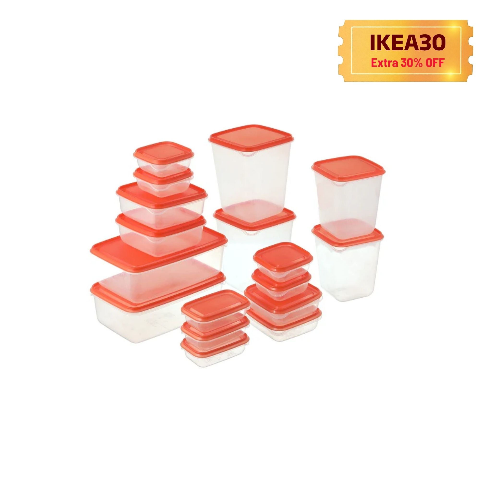 IKEA PRUTA Container 17pc Airtight