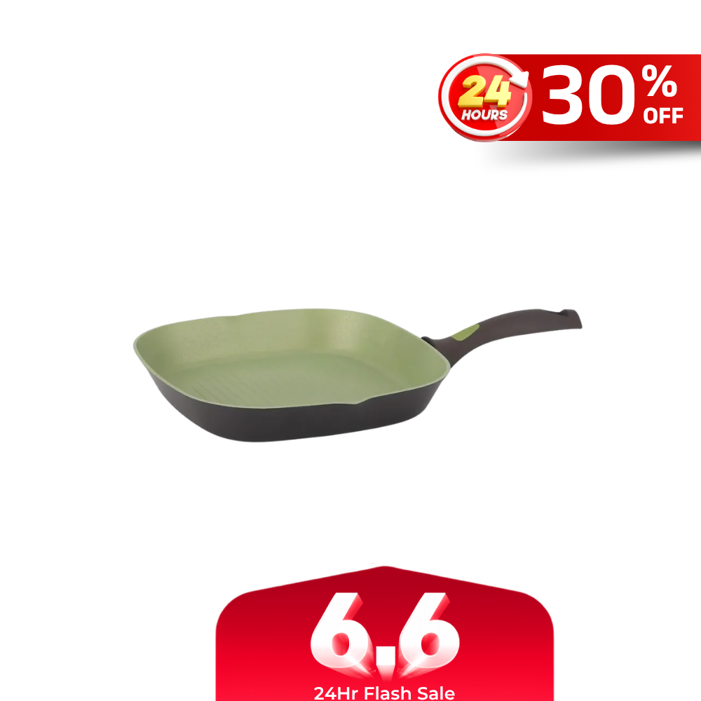 Amercook Avocado Aluminum Cookware Non-Stick Grill Pan