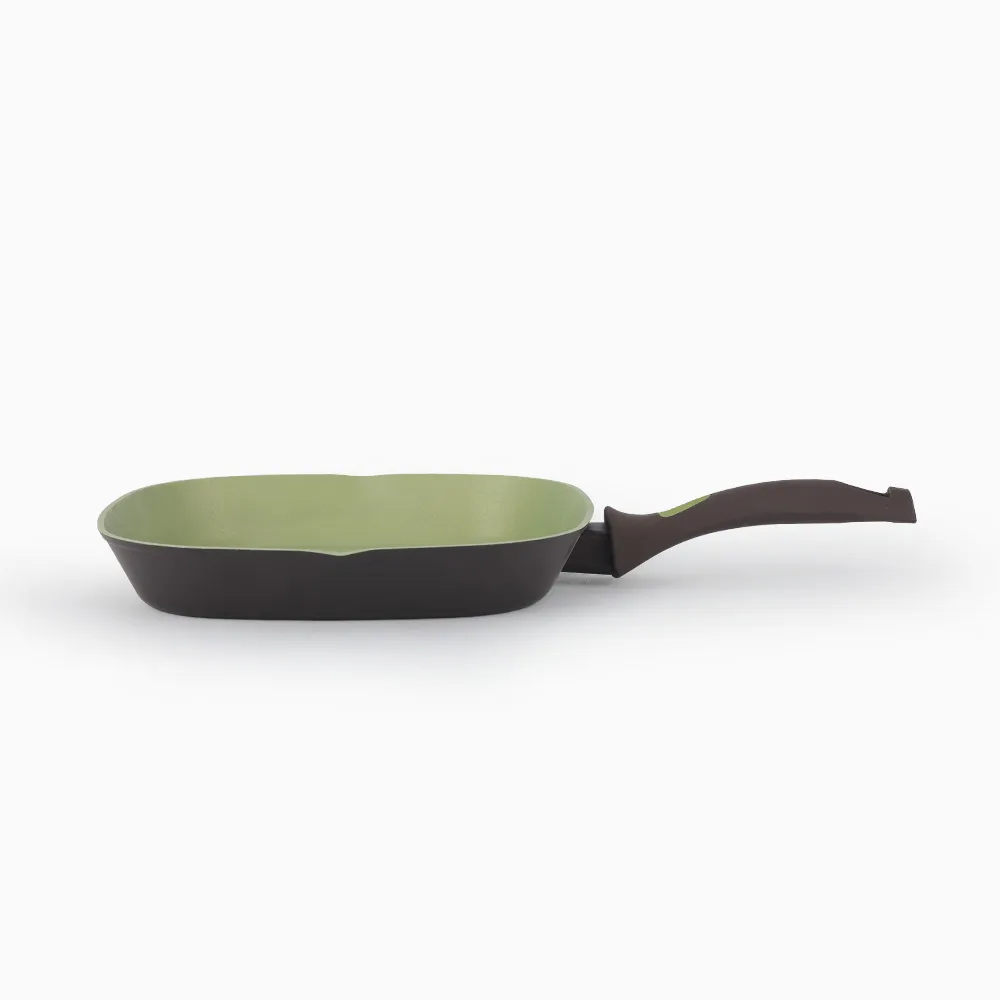 Amercook Avocado Aluminum Cookware Non-Stick Grill Pan