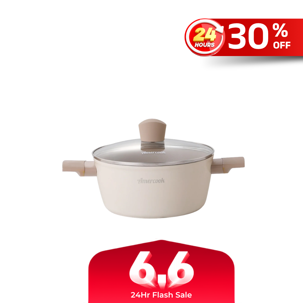Amercook Luna Ceramic Coated Aluminum Non-Stick Casserole Pan