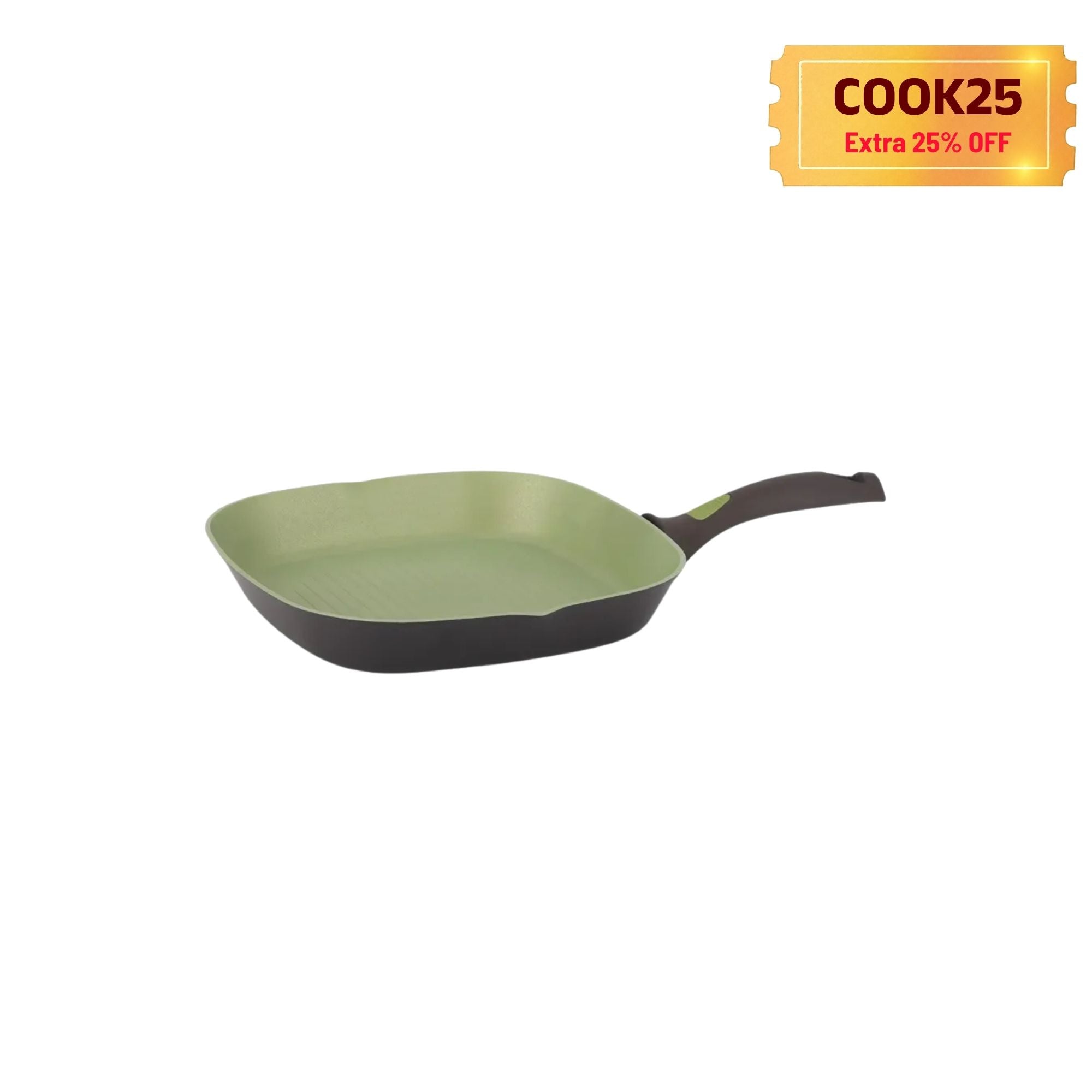 Amercook Avocado Aluminum Cookware Non-Stick Grill Pan