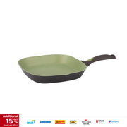 Amercook Avocado Aluminum Cookware Non-Stick Grill Pan