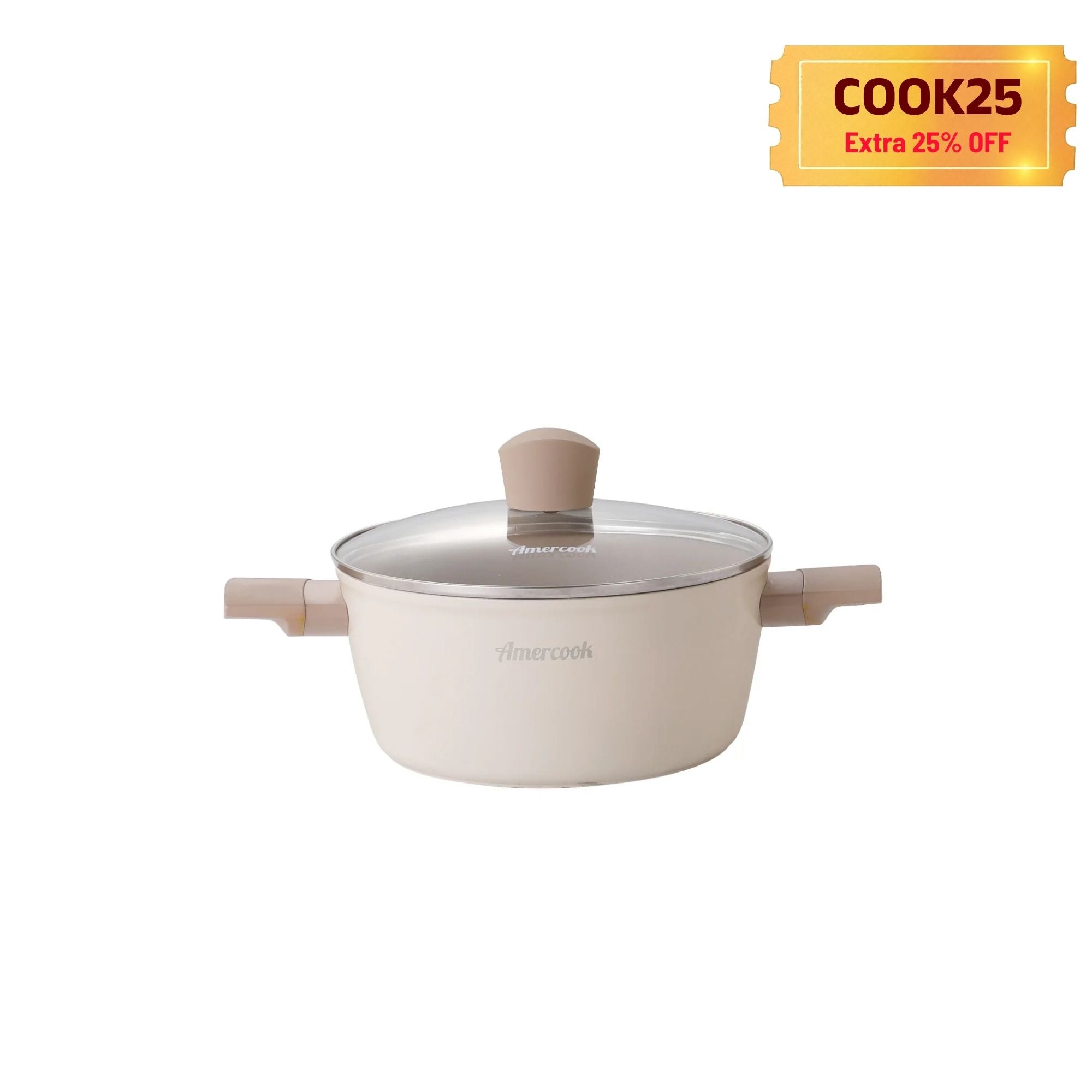 Amercook Luna Ceramic Coated Aluminum Non-Stick Casserole Pan