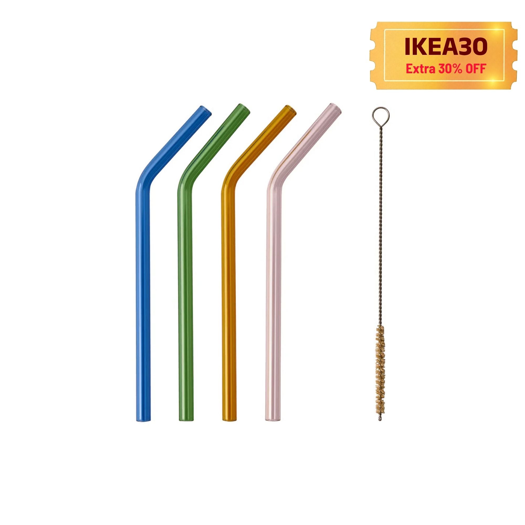 IKEA Balakaxa Straw Reusable 5pc Colors