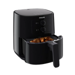 Air fryer in awhite background with opned that shows capacity of it