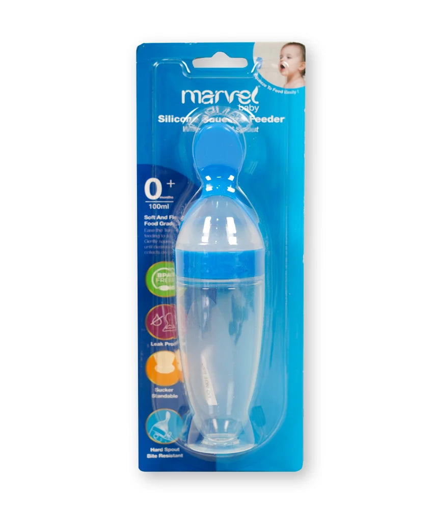 BABY SQUEEZE FEEDER WITH SILICONE SOFT SPOON AND SUCKER 52166