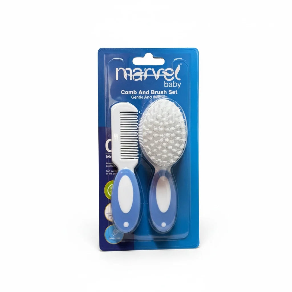 COMB AND BRUSH WITH NATURAL WOOL 51154
