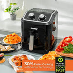 Air Fried surrounded by some foods which can made by this air fryer