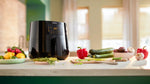 Air Fried surrounded by some foods which can made by this air fryer
