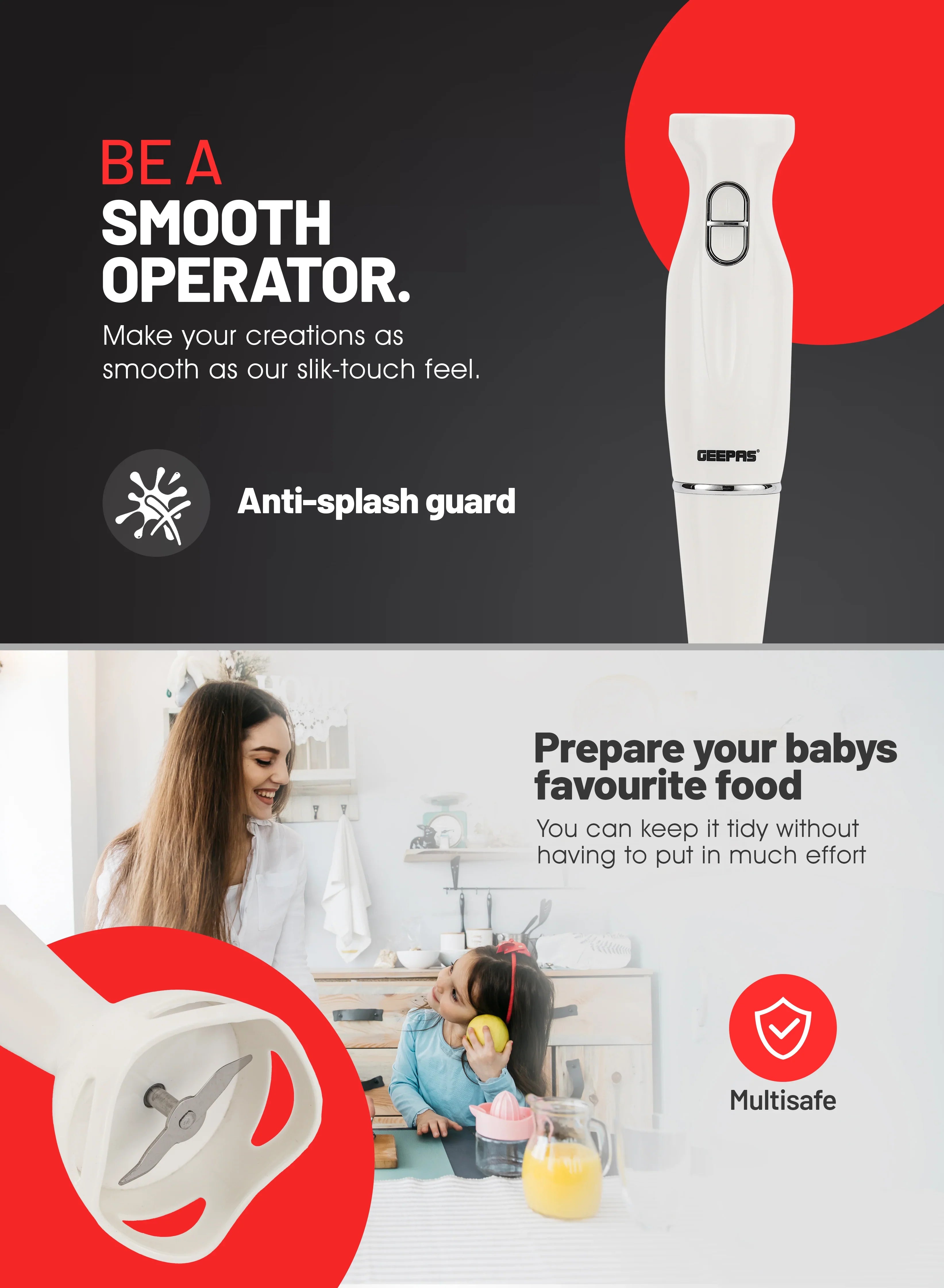 Designed post that its has anti splash safe guard for splash less grinding