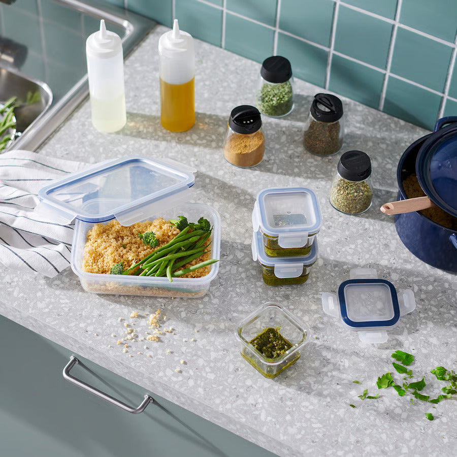 Food container with food on a table 