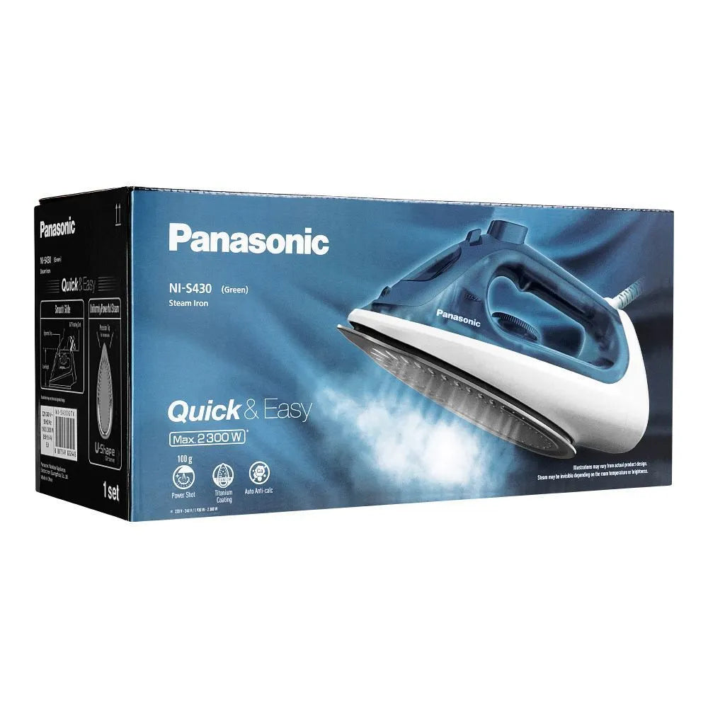 Iron with its box shwoing all the specifications on it