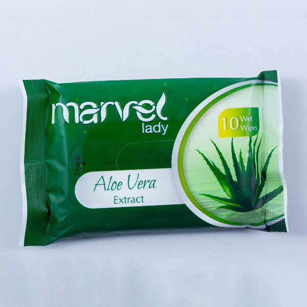 MARVEL LADY WET WIPE ALOEVERA (10 PCS)