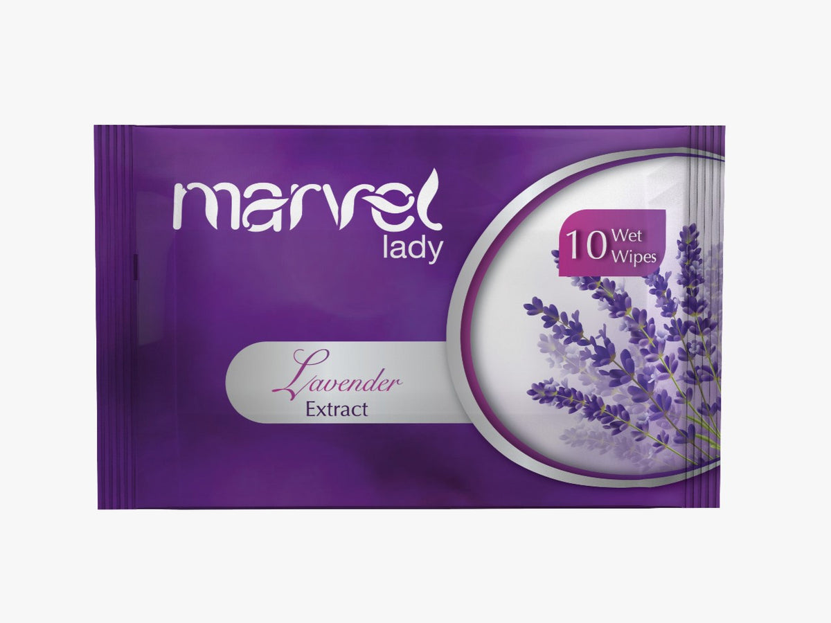 MARVEL LADY WET WIPE LAVANDER (10 PCS)