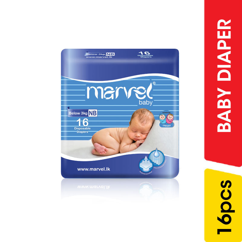 MARVEL BABY DIAPER NEW BORN (16 PCS)