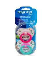 SILICONE PACIFIER-WITH PROTECTIVE CAP-2PC -O/T 51522