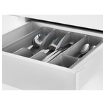 Well arranged  cutlery on the tray looks clean and clear
