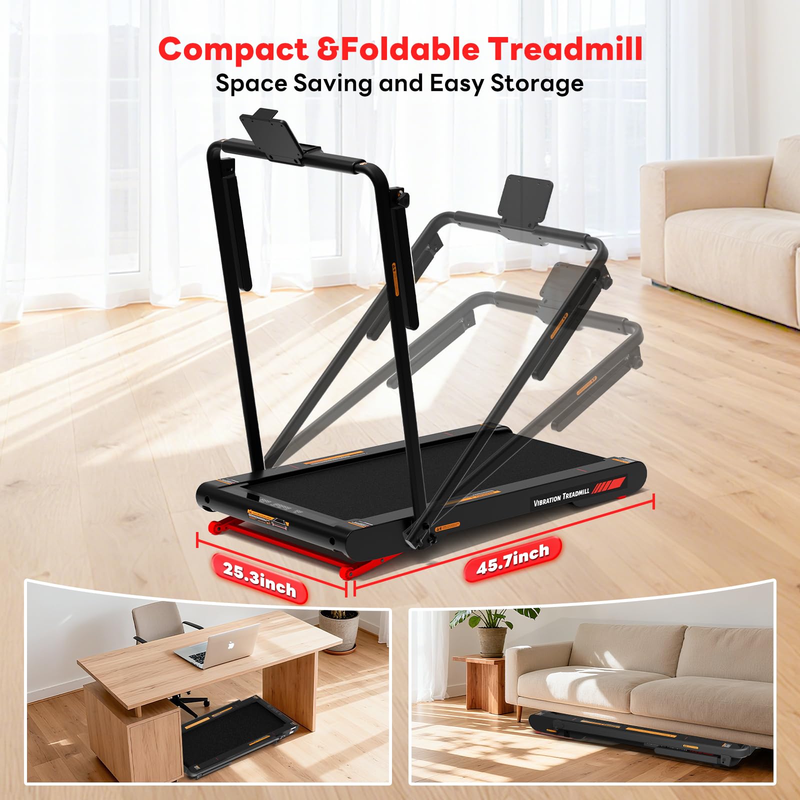 Sperax P3 Max Walk Pad with Handrail and Vibration Plate Function