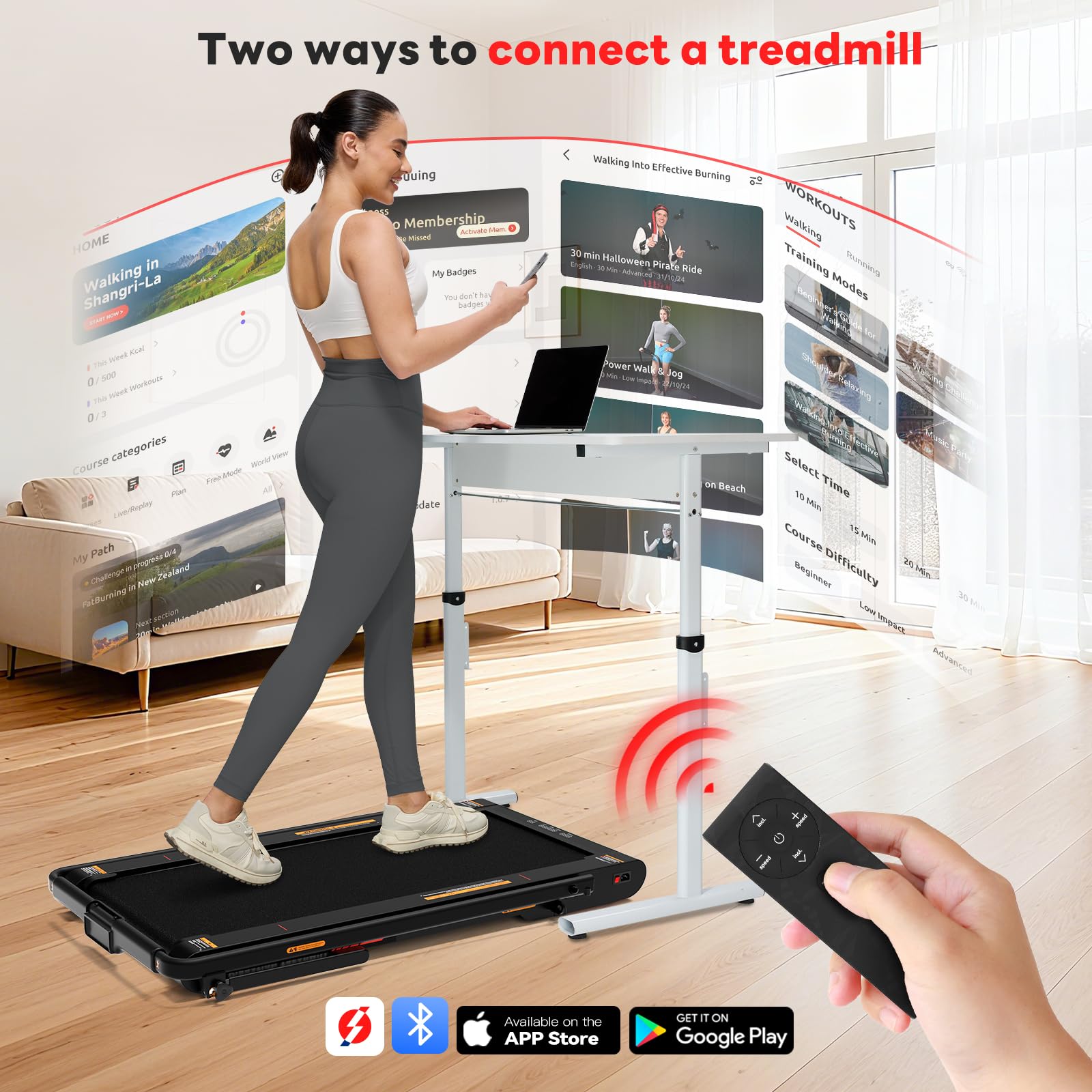 Sperax P3 Max Walk Pad with Handrail and Vibration Plate Function
