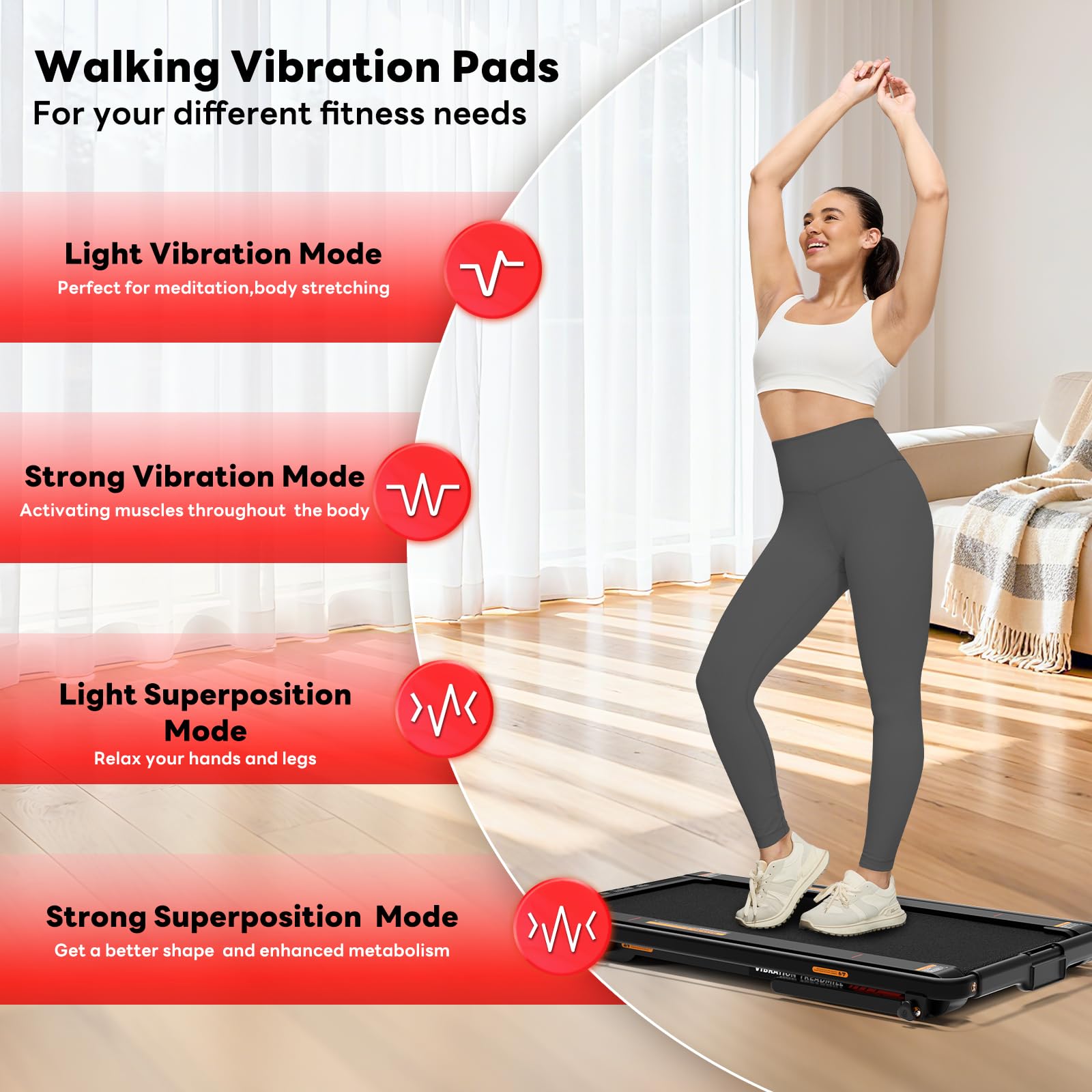 Sperax P3 Max Walk Pad with Handrail and Vibration Plate Function