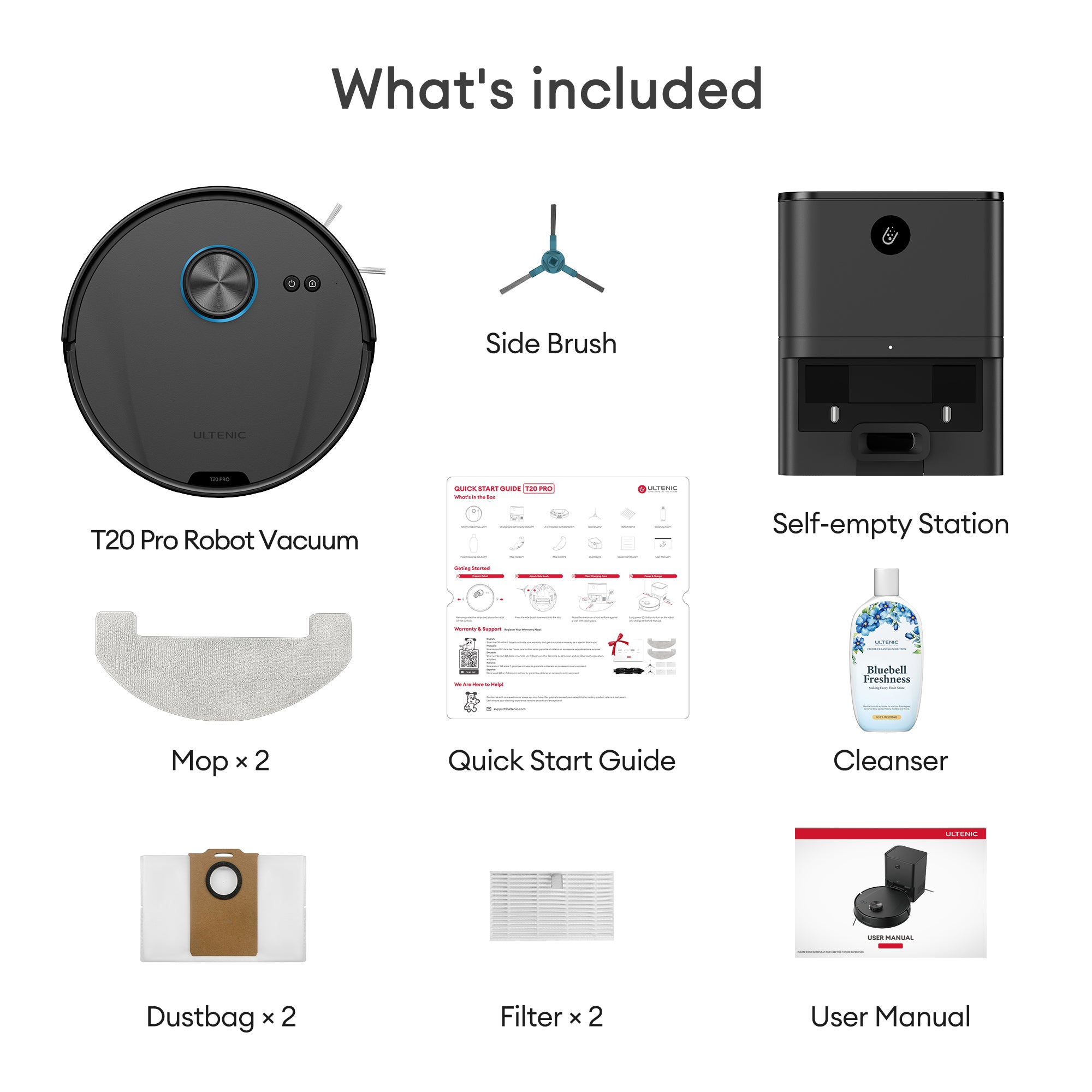 Ultenic T20-Pro AI Robot Vac + Mop