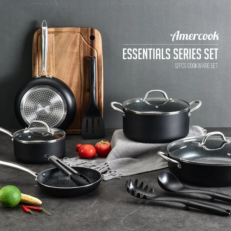 Amercook Essentials Aluminum Cookware Non-Stick Cookware Set