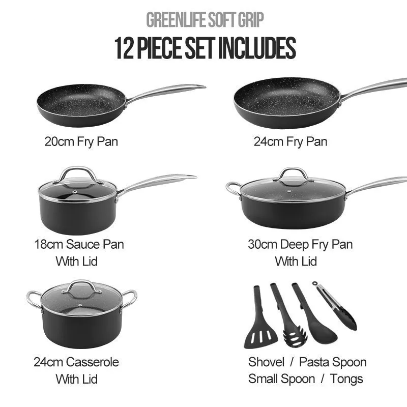 Amercook Essentials Aluminum Cookware Non-Stick Cookware Set